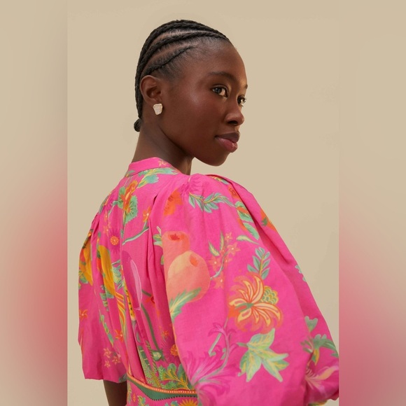 NWT FARM Rio Pink Delicate Fruit Garden Mini Dress, Size L - Picture 5 of 16